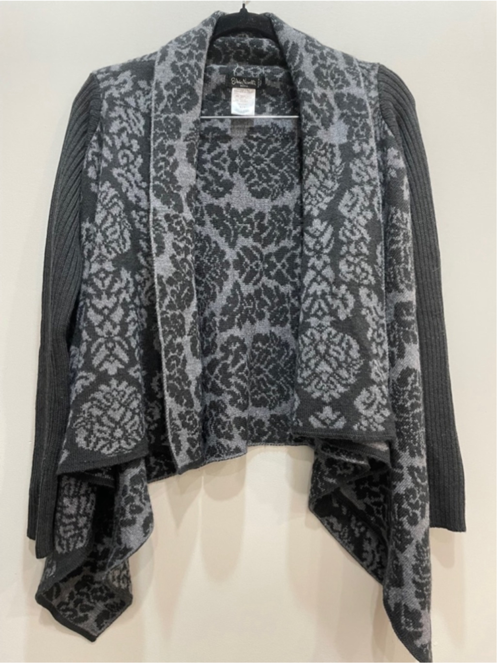 Silvia Novelli Merino Wool Waterfall Open Cardigan S Artsy Langenlook